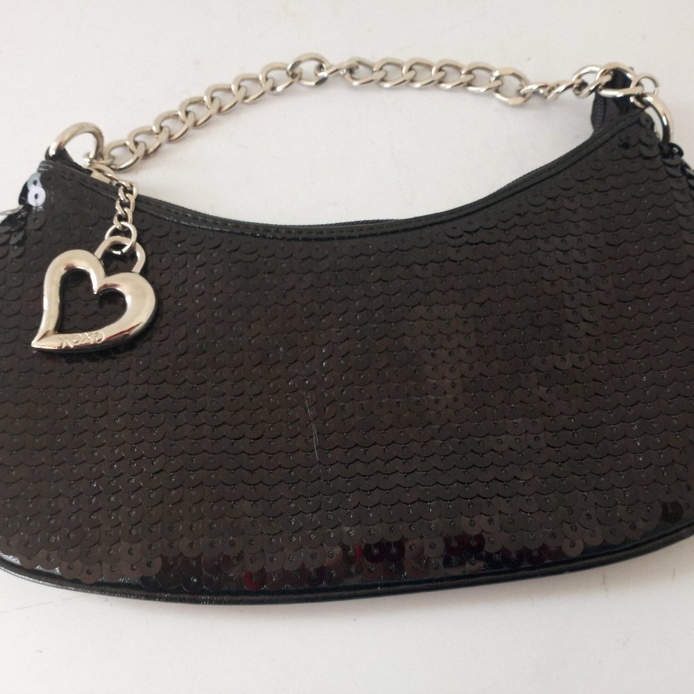 XOXO Clutch Purse Black Sequined
